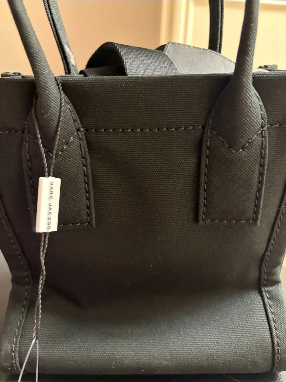 Marc Jacobs Black Canvas Messenger Tote